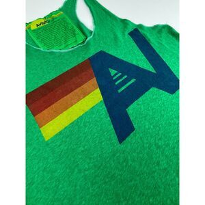 ~ Aviator Nation Tank XL Green Rainbow Stringer Muscle Top Athleisure Lounge Gym